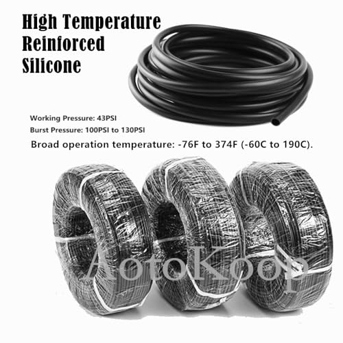 AotoKoop 10 Meters (33ft) - 1/8" (3mm) Silicone Vacuum Hose, High Performance Turbo Boost Vacuum Line, Black - Image 5