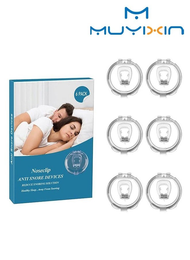 Muyixin 6pcs/Pack Anti Snore Stop Snoring Nose Clip Silicone Magnetic Sleep Tray Sleeping Aid Apnea Guard Night Device with Case Anti  - Image 1