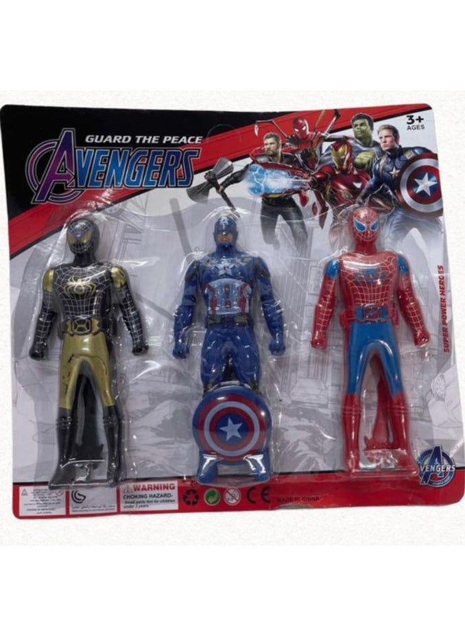AVENGERS 3pcs Super Heroes Collectible Model Toys Set for Kids 
