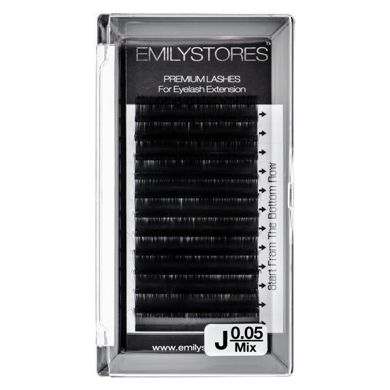 EMILYSTORES Lash Extensions 005mm Thickness J Curl 814mmLength Mixed Sizes Lightweight Volume Eyelashes For Eyelash Extensions005JMixed 814mm