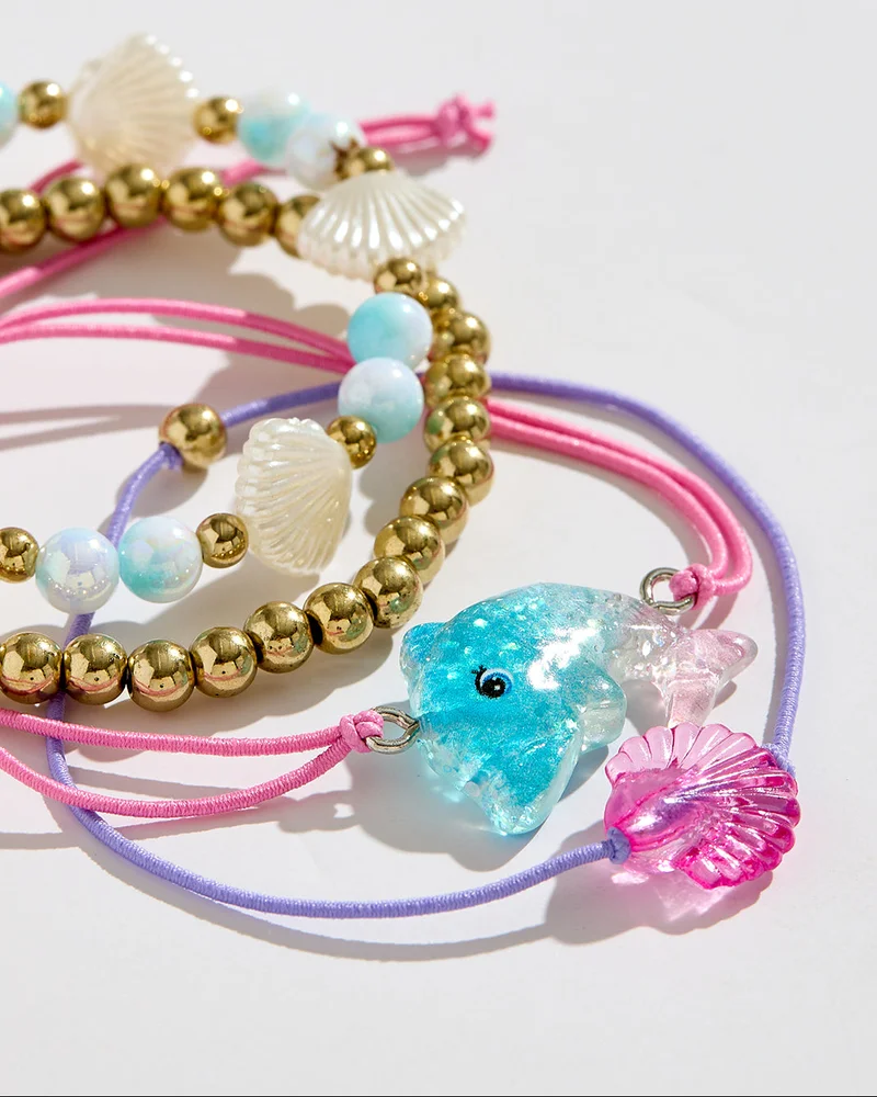 REDTAG Girls Assorted Embellished Bracelet Set (4 Piece)