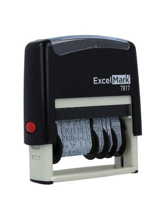 ExcelMark ختم ذاتي الطباعة مكون من 12 عبارة، مقاس 2 بوصة × 1.4 بوصة، حبر أسود مطبوع (7817)  - Image 4