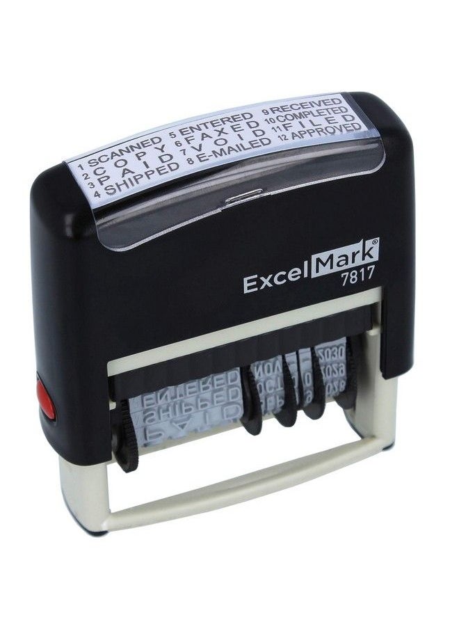 ExcelMark ختم ذاتي الطباعة مكون من 12 عبارة، مقاس 2 بوصة × 1.4 بوصة، حبر أسود مطبوع (7817)  - Image 2