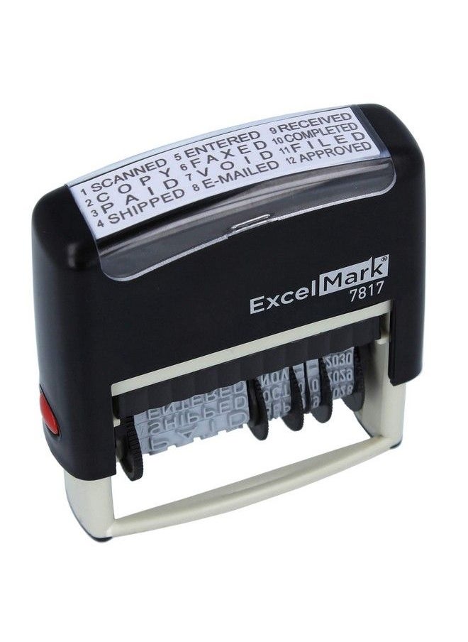 ExcelMark ختم ذاتي الطباعة مكون من 12 عبارة، مقاس 2 بوصة × 1.4 بوصة، حبر أسود مطبوع (7817)  - Image 3