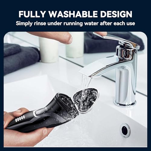 MAX-T Electric Razor for Men, 4D Rotary Shaver Razor for Men, Rechargeable Wet & Dry Shaver with Pop-Up Trimmer, IPX7 Waterproof, Type-C, Plug & Play - Image 4