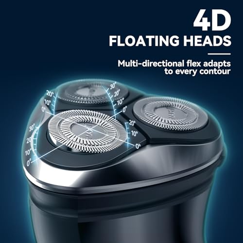 MAX-T Electric Razor for Men, 4D Rotary Shaver Razor for Men, Rechargeable Wet & Dry Shaver with Pop-Up Trimmer, IPX7 Waterproof, Type-C, Plug & Play - Image 2