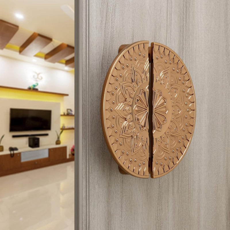 LAPO مقبض باب رئيسي بطول 8 بوصات، مقبض باب خشبي وزجاجي، مقابض سحب لجميع أبواب المنزل، المكتب، الفنادق - عبوة من مجموعة واحدة | تشطيب وردي ذهبي | ضمان 3 سنوات - 5086 - Image 5