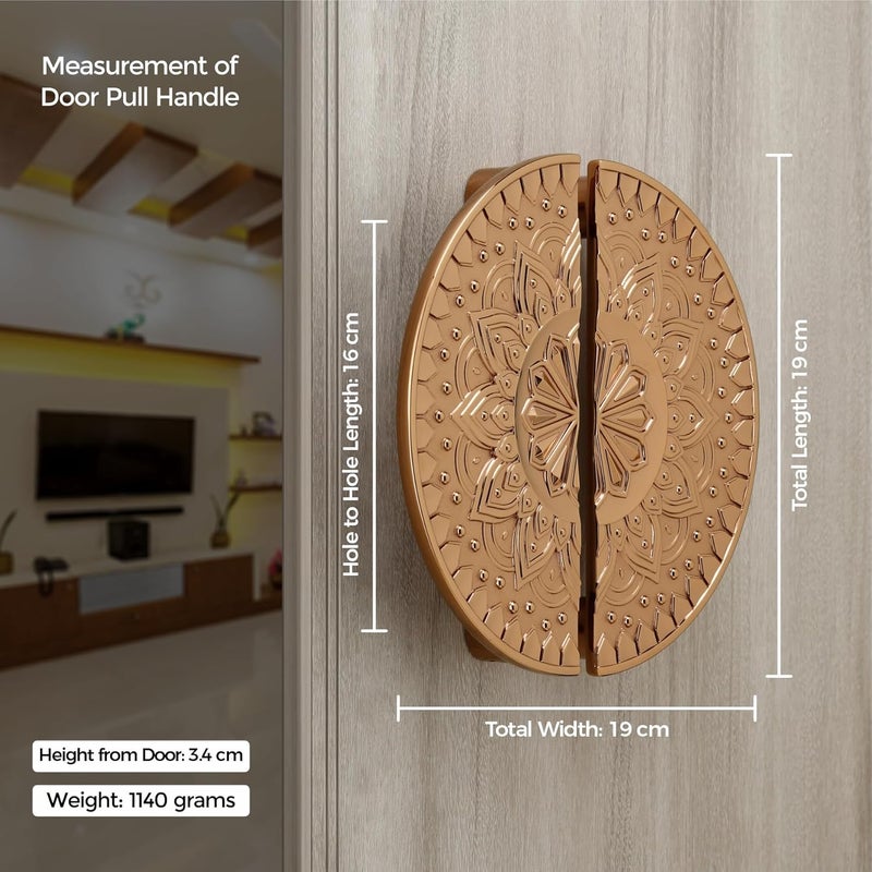 LAPO مقبض باب رئيسي بطول 8 بوصات، مقبض باب خشبي وزجاجي، مقابض سحب لجميع أبواب المنزل، المكتب، الفنادق - عبوة من مجموعة واحدة | تشطيب وردي ذهبي | ضمان 3 سنوات - 5086 - Image 2