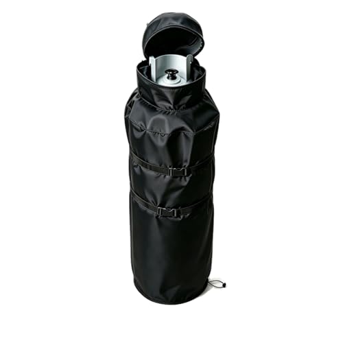 JINLI 100lb propane tank insulation protection cover: 600D heavy-duty Oxford cloth with fleece, top flip cover + adjustable buckle, winter frost protection, outdoor UV resistance, black - Image 1