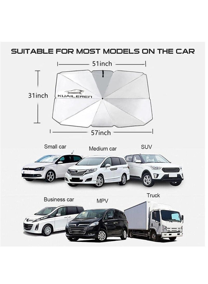 ELTRAZONE Car Windshield Sun Shade Umbrella - Foldable UV Protection for Your Vehicle - Image 5