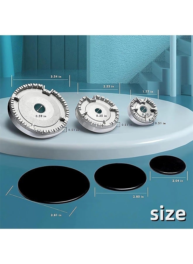 Bukela Set of 4 Gas Stove Burner Covers Cooker Hat Set Oven Gas Stoves Hob Burner Crown Flame Cap Cover for Kitchen Fit to Most Metal Stove Burner Cover(3 Sizes） - Image 4