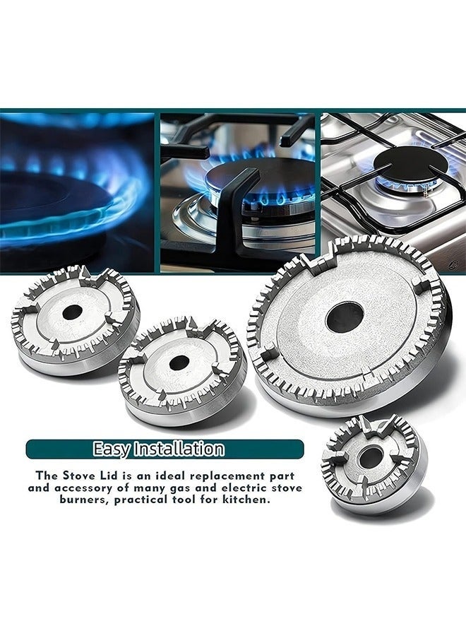 Bukela Set of 4 Gas Stove Burner Covers Cooker Hat Set Oven Gas Stoves Hob Burner Crown Flame Cap Cover for Kitchen Fit to Most Metal Stove Burner Cover(3 Sizes） - Image 5