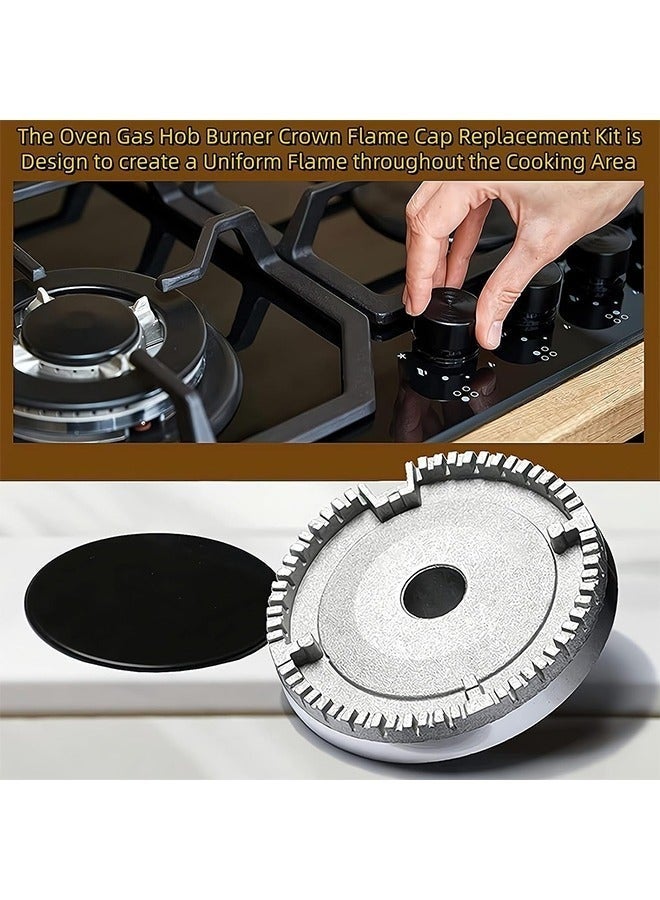 Bukela Set of 4 Reusable Gas Stove Burner Covers Cooker Hat Set Oven Gas Stoves Hob Burner Crown Flame Cap Cover for Kitchen Fit to Most Metal Stove Burner Cover(3 Sizes） - Image 3