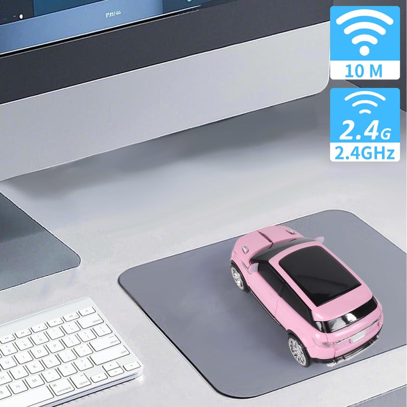 elec Space Wireless Mouse Car Computer Mouse for PC Laptop (Milk Tea Pink) - Image 4