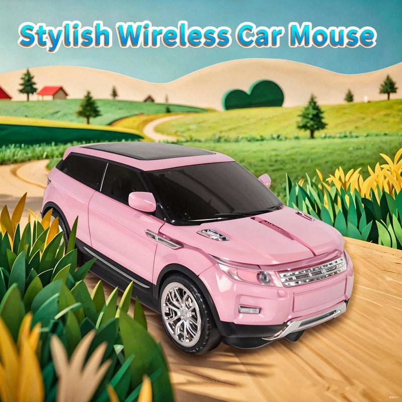 elec Space Wireless Mouse Car Computer Mouse for PC Laptop (Milk Tea Pink) - Image 2