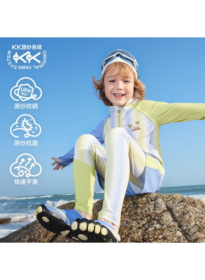 Kocotree Kk Tree Children's Sun Protection Swimwear Boys' And Girls' Long Sleeve Baby Swimsuit Three-piece Set - Image 1