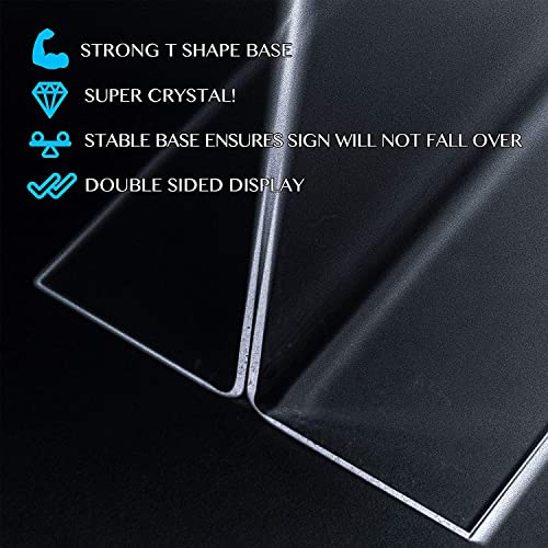 Shuban Acrylic Sign Holder Table Sign Holder Double Sided T Shape Clear Plastic Desktop Display Holder Vertical Menu Stand Sign Holders for School, Office, Hotel, Party (05 X 7 Inch -4Pcs) - Image 4