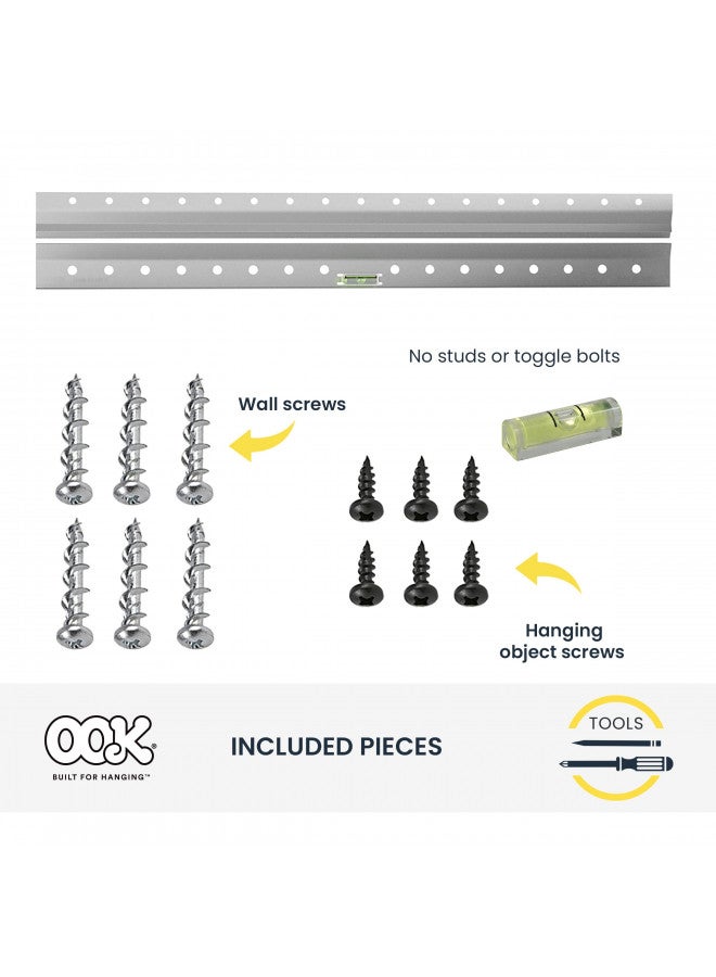 OOK 533212 French Cleat Mirror and Picture Hangers with Hardware, 200lb, Aluminum (13 Piece) - Image 2