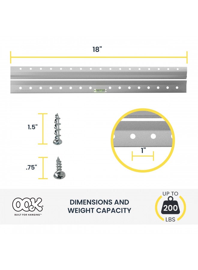 OOK 533212 French Cleat Mirror and Picture Hangers with Hardware, 200lb, Aluminum (13 Piece) - Image 3
