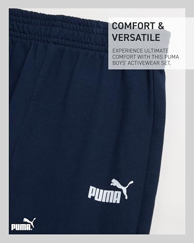 PUMA Toddler Boys Pants Set - 3 Piece Long Sleeve Shirt Kids Puffer Vest and Boys Pants Clothing Set (Sizes: 2T-7), Size 4, Blue Combo - Image 5
