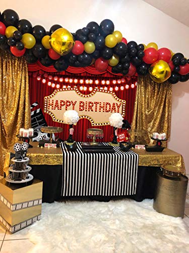 Cenven Movie Night Backdrop Red Carpet Movie Theme Birthday Party Background Children Star Movie Theme Party Photography Decoration Photo Shoot Props 7x5FT - Image 4