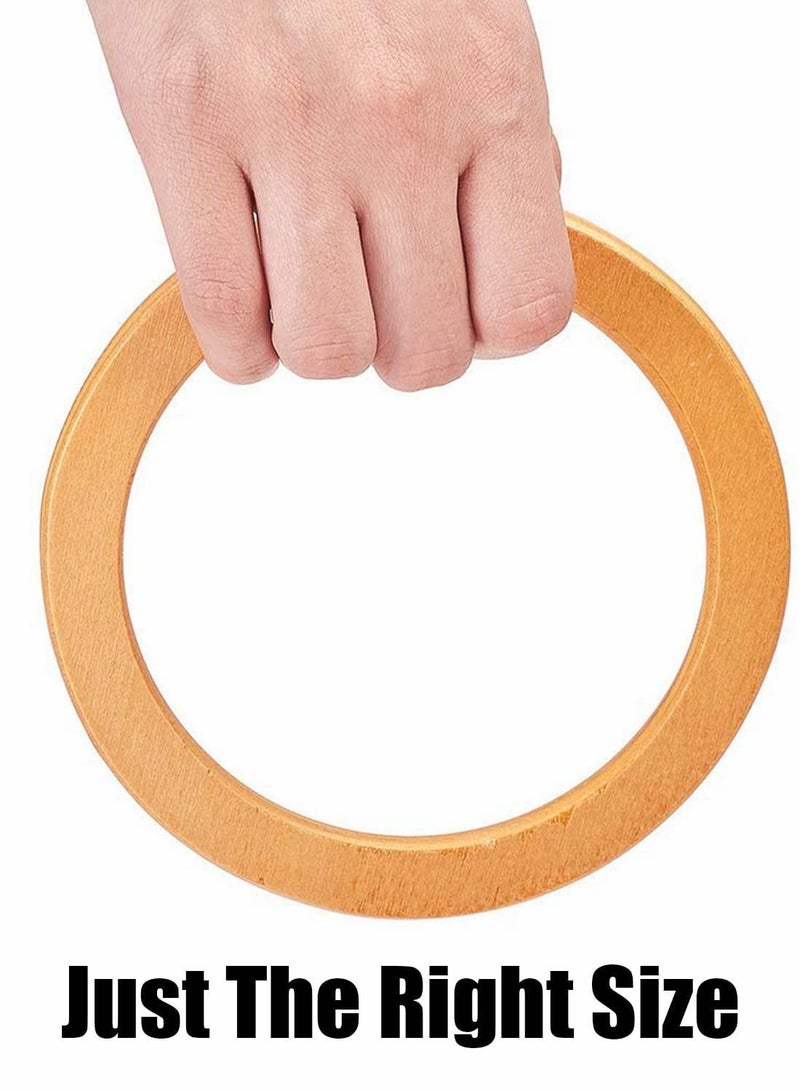 Y&D Wooden Bag Handles, 4 Pcs Round Shaped Replacement Purse 13.5 cm Handbag DIY Accessories  - Image 5