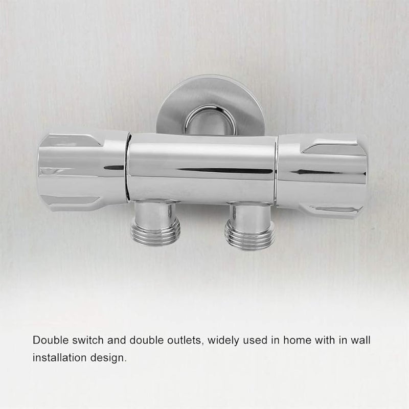 G1 2 Inch Copper Double Outlet Angle Valve For Bidet Shower And Toilet Water Supply - Image 4