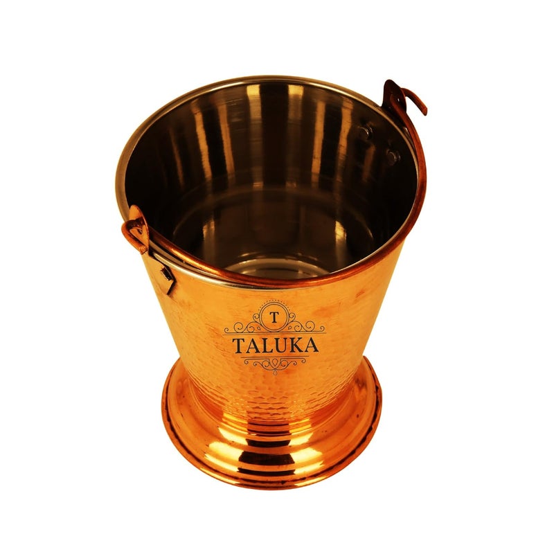 Taluka 5 x 6 inches Approx Handmade Copper Steel Serving Bucket 400 ml Vegetable Dish Serving Restaurant Ware Hotel Home Gift Item - Image 2