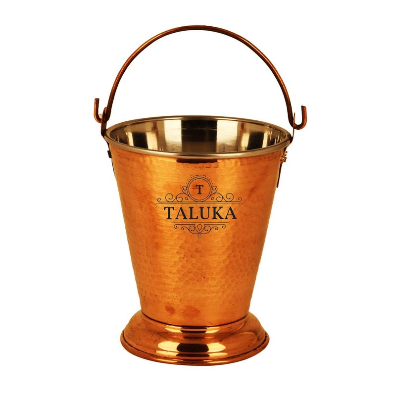 Taluka 5 x 6 inches Approx Handmade Copper Steel Serving Bucket 400 ml Vegetable Dish Serving Restaurant Ware Hotel Home Gift Item - Image 1