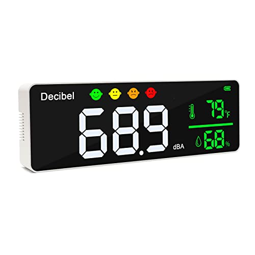 DANOPLUS Decibel Meter Wall Hanging Sound Level Meter 11 inch Large LED Display Noise Temperature Humidity Meter with Alarm Icons Indicator Wide Applications for Classroom, Studio, Home, Factory - Image 1
