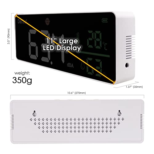 DANOPLUS Decibel Meter Wall Hanging Sound Level Meter 11 inch Large LED Display Noise Temperature Humidity Meter with Alarm Icons Indicator Wide Applications for Classroom, Studio, Home, Factory - Image 5