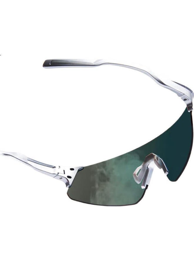 JD.com Running And Cycling Glasses Photochromic Outdoor Sunglasses Windproof Sunscreen Sports Glasses White Frame Anti-Fog - Image 3