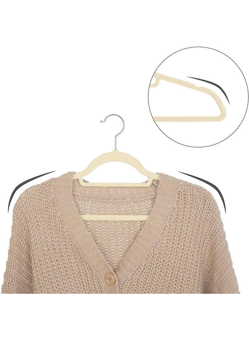 Happy Home Set of 20 Non-Slip Velvet Hangers - Durable Clothes Hangers with Soft Velvet Surface to Protect Clothes, 360 Degree Swivel Hook for Easy and Flexible Hanging - Hangers for Suits, Dresses, Shirts, and Pants - Elegant Beige Color for Closet Organization and Arrangement - Image 5