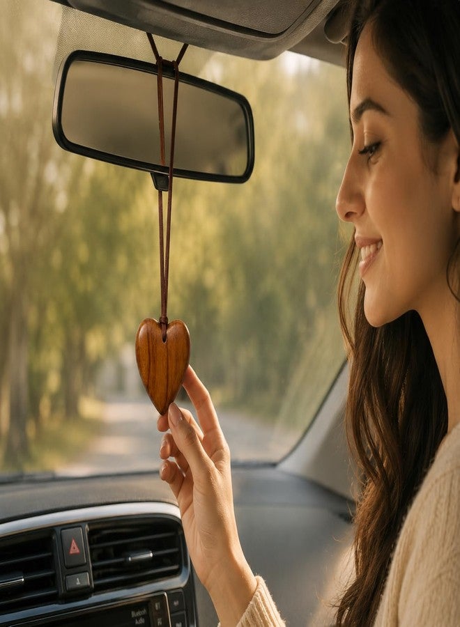 Healthy Floyds Heart Shaped Lovely Women's Stylish Natural Wood Necklace in Brown Natural Shade (2.5 x 2.5 x 0.5) inches. (Simple Heart) - Image 5
