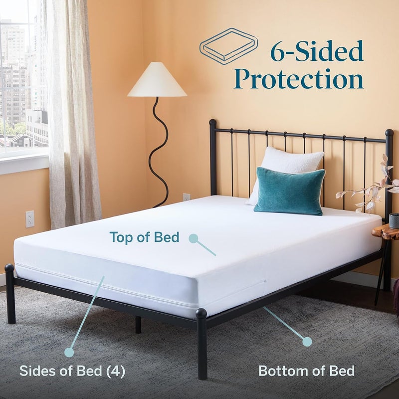 LUCID Encasement Mattress Protector - Completely Surrounds Mattress for Waterproof Protection - Image 2