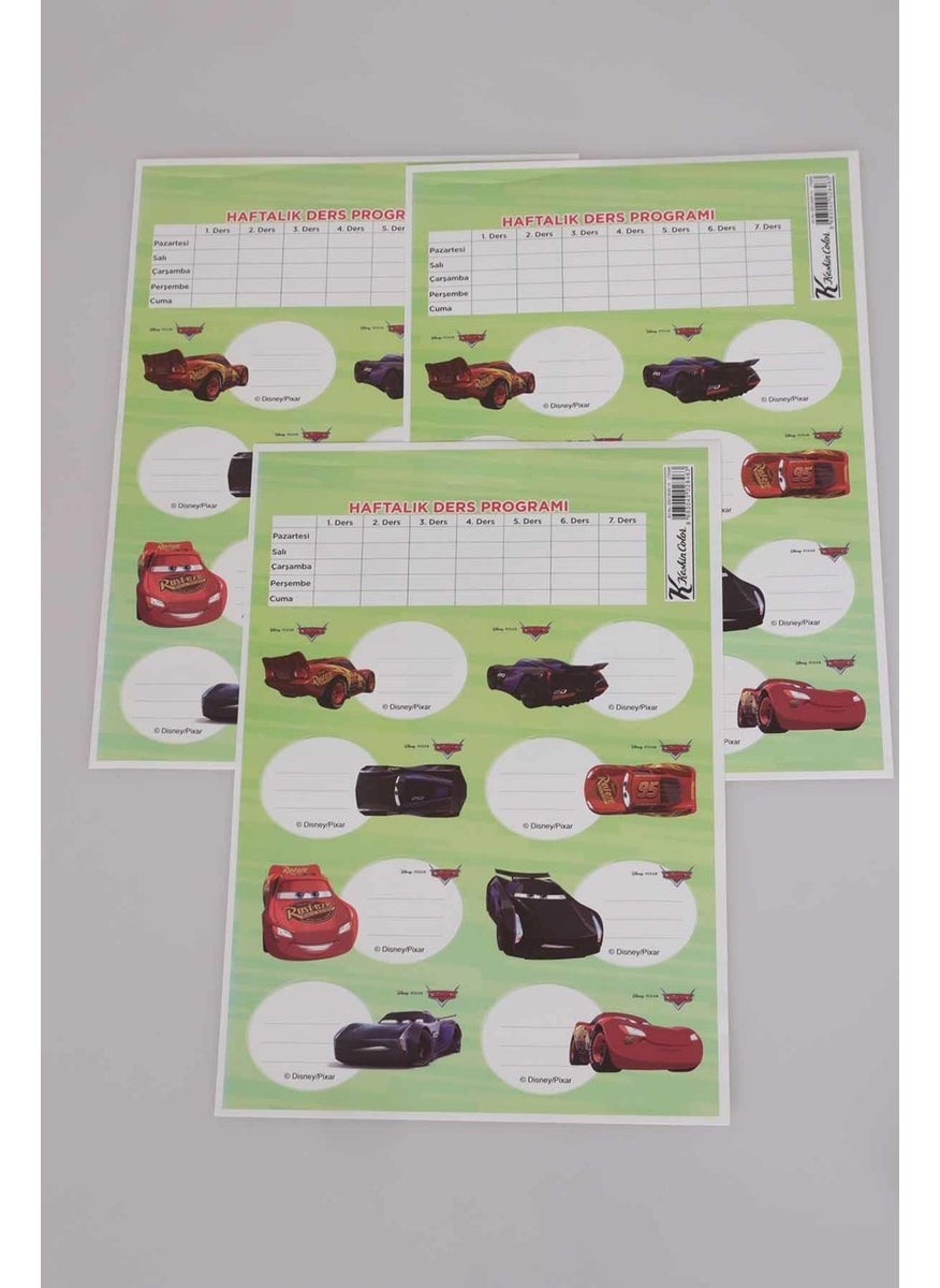 Disney LICENSED CARS 24-PACK SCHOOL DECAL *WITH LESSON SCHEDULE*  - Image 1