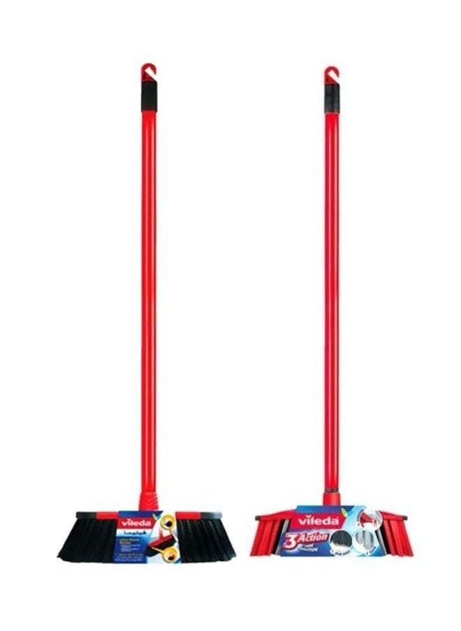 Vileda - Pack of 2 Classic Long Handle Push Broom  with Sticks - Image 1