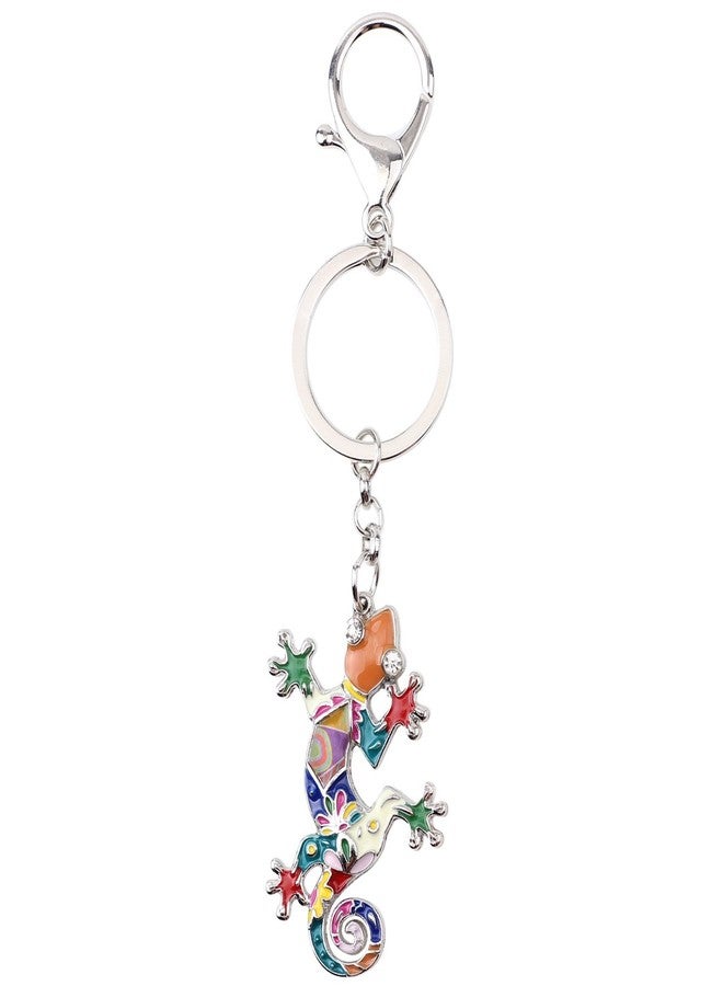 BONSNY Enamel Metal Gecko Lizard Key Chains Rings Gift For Women Girl Car Purse bag Rings Charms (Multicolor) - Image 4