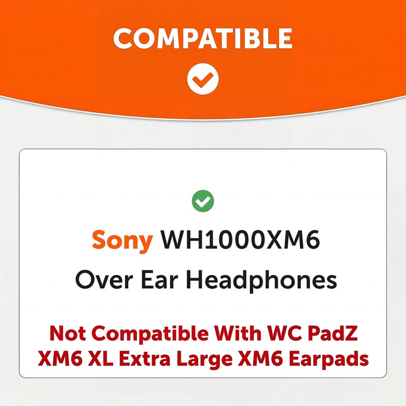 WC SweatZ XM6 â€“ Patented Silicone Earpad Sweat Covers Compatible with Sony WH-1000XM6 by Wicked Cushions | Does not fit WC PadZ XM6 XL | Sweatproof & Easily Washable | Black - Image 2