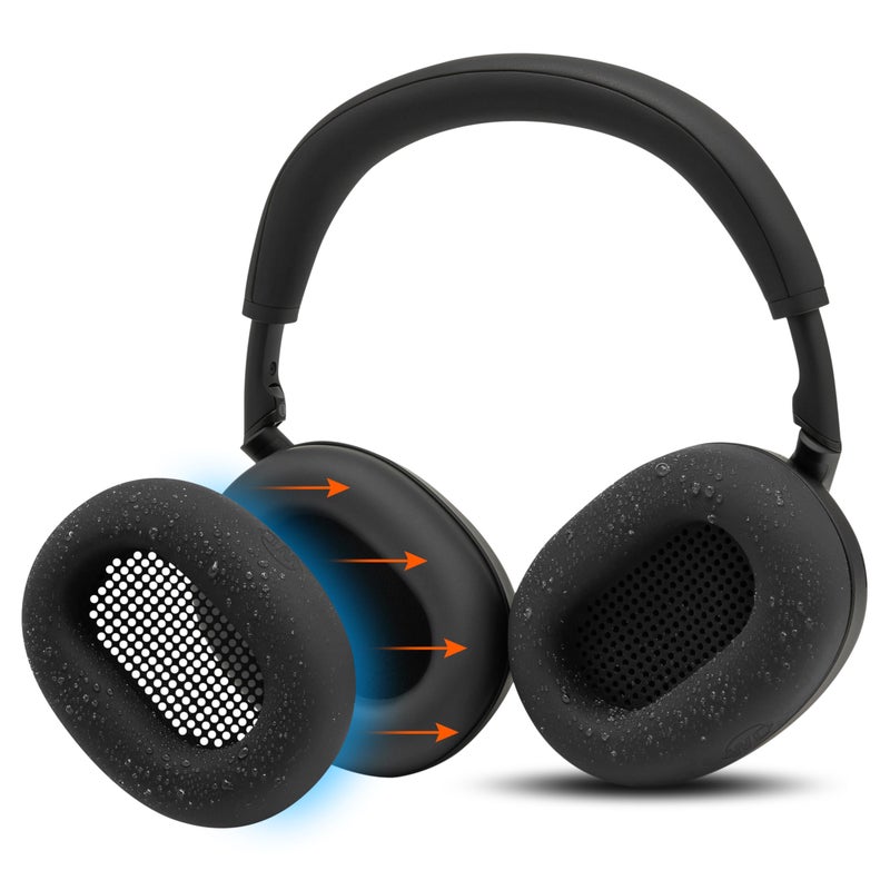 WC SweatZ XM6 â€“ Patented Silicone Earpad Sweat Covers Compatible with Sony WH-1000XM6 by Wicked Cushions | Does not fit WC PadZ XM6 XL | Sweatproof & Easily Washable | Black - Image 1