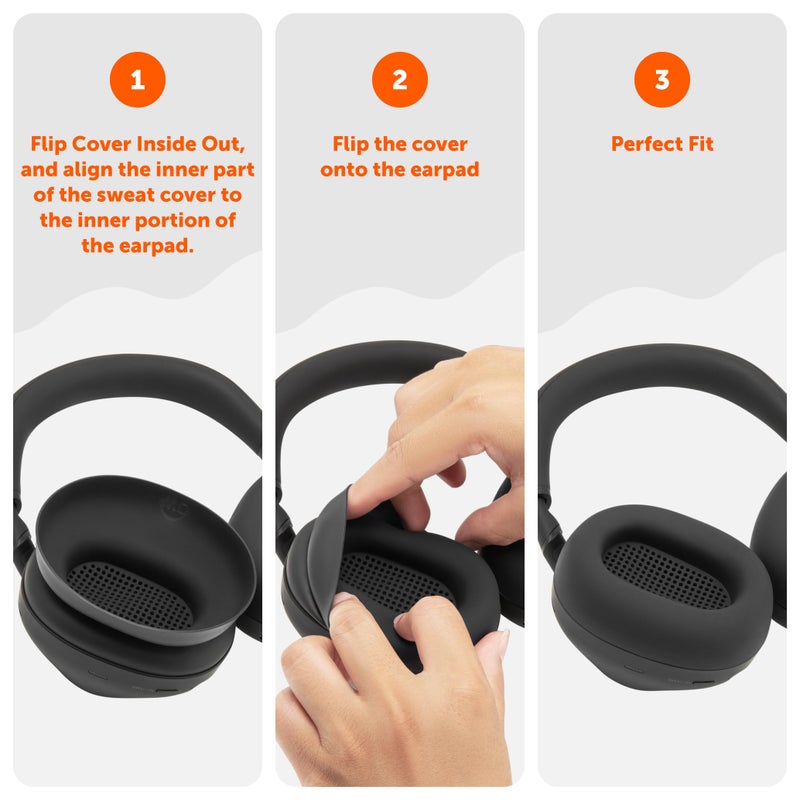 WC SweatZ XM6 â€“ Patented Silicone Earpad Sweat Covers Compatible with Sony WH-1000XM6 by Wicked Cushions | Does not fit WC PadZ XM6 XL | Sweatproof & Easily Washable | Black - Image 5
