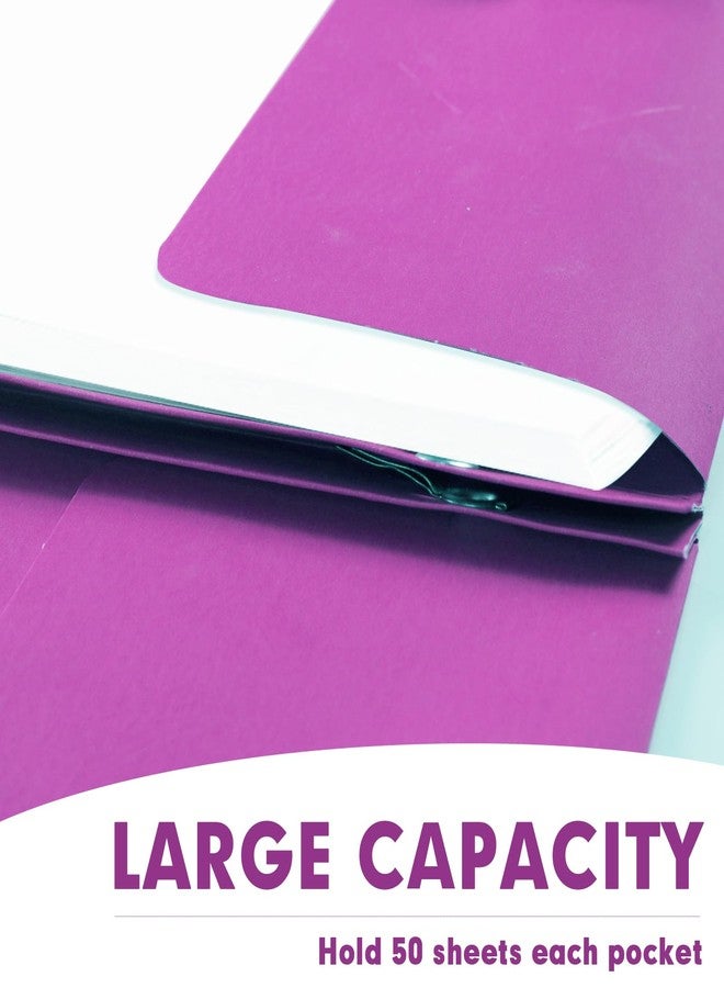 RAZCC Two Pocket Folders, RAZCC 75 Pack Two Pocket Folders with Prongs, 3 Prong Folders Fit Letter Size Paper, Pocket File Folders for School Office Home Business, Rose Purple - Image 5