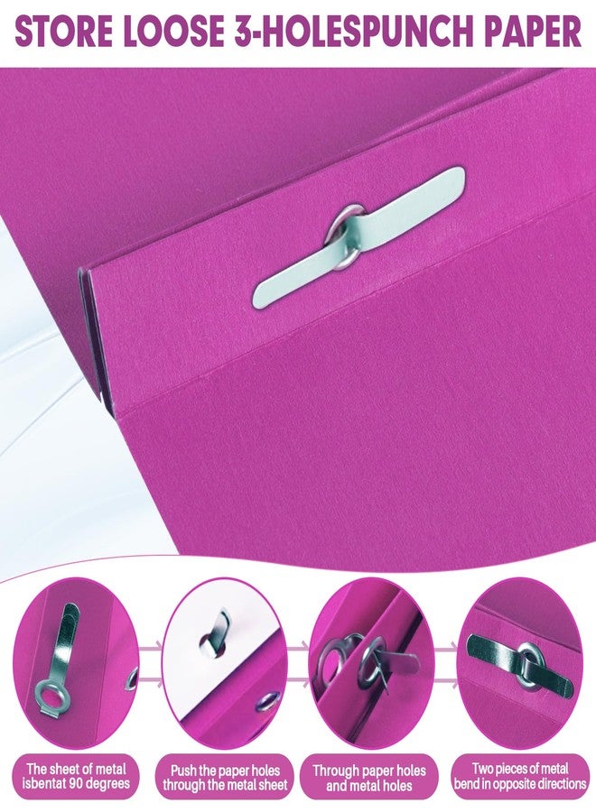 RAZCC Two Pocket Folders, RAZCC 75 Pack Two Pocket Folders with Prongs, 3 Prong Folders Fit Letter Size Paper, Pocket File Folders for School Office Home Business, Rose Purple - Image 4