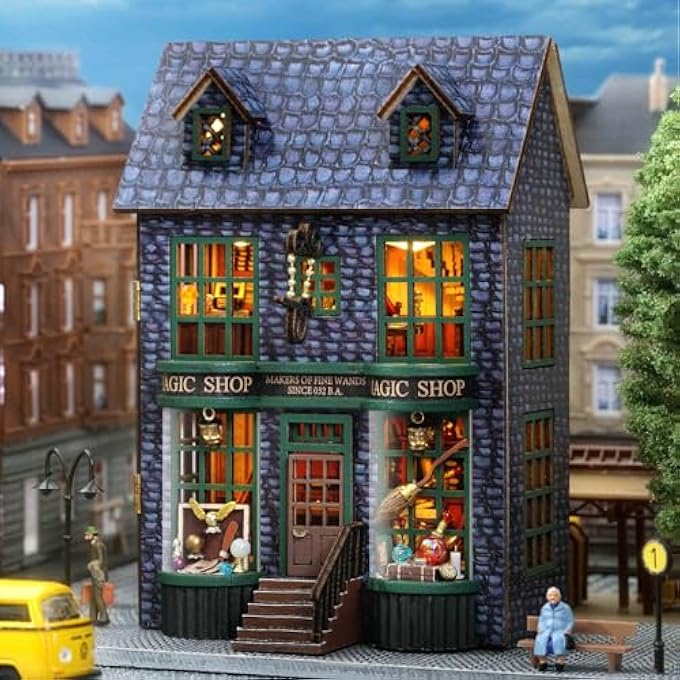 MINIATURE HOUSE KIT, DIY TINY HOUSE KIT, TINY HOUSE KIT WOODEN DOLLHOUSE KIT MINI HOUSE MAKING KIT WITH DUST COVER, DIY DOLLHOUSE KIT BIRTHDAY GIFT (LEISURE TIME) - Image 2