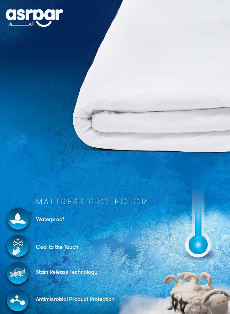 Asraar Waterproof Mattress Protector 180 x 200 cm –  19 cm Deep Fitted Sheet with Smooth Surface – Noiseless, Breathable, and Allergy-Free – Super Absorbent Bed Cover for Kids and Adults – Machine Washable and Skin-Friendly Mattress Shield for Beds - Image 3