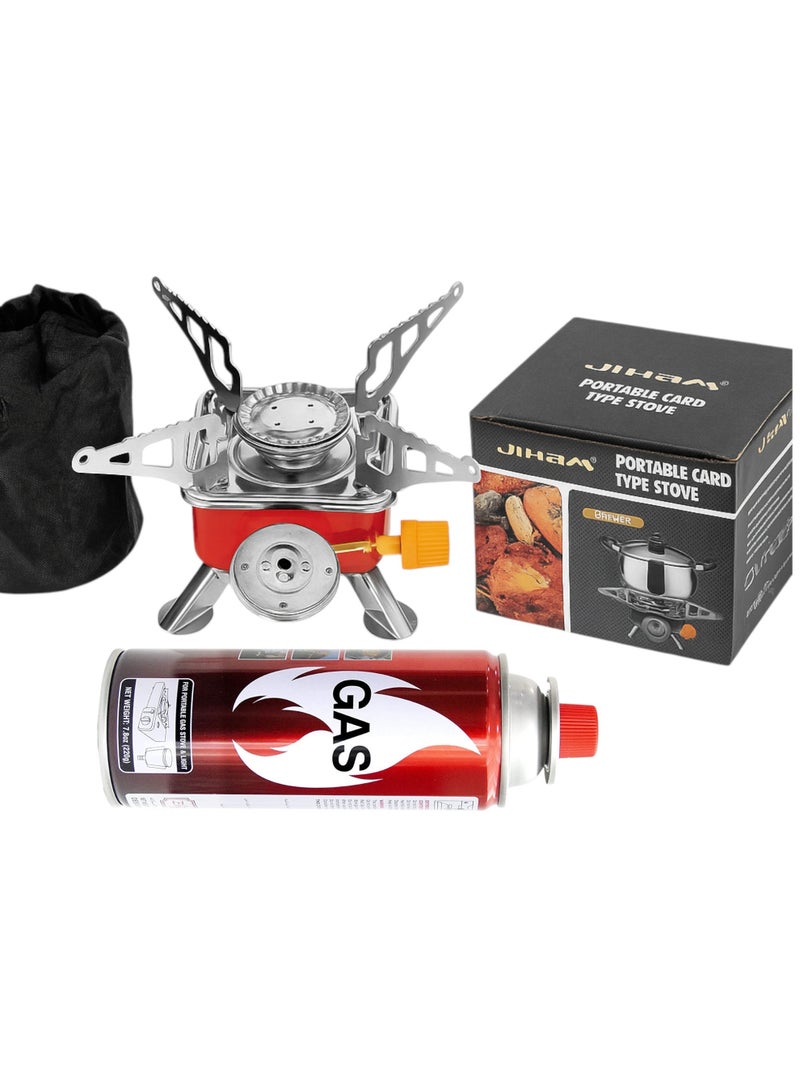 GO2CAMPS Backpack Portable Mini Camping Stove with 1- Peice Butane Gas Catridge Compo Pack– Ultra-Compact, Lightweight, Foldable Gas Burner with Adjustable Flame Control for Hiking, Camping,Backpacking, Outdoor Cooking, Travel and Emergency Use - Image 1