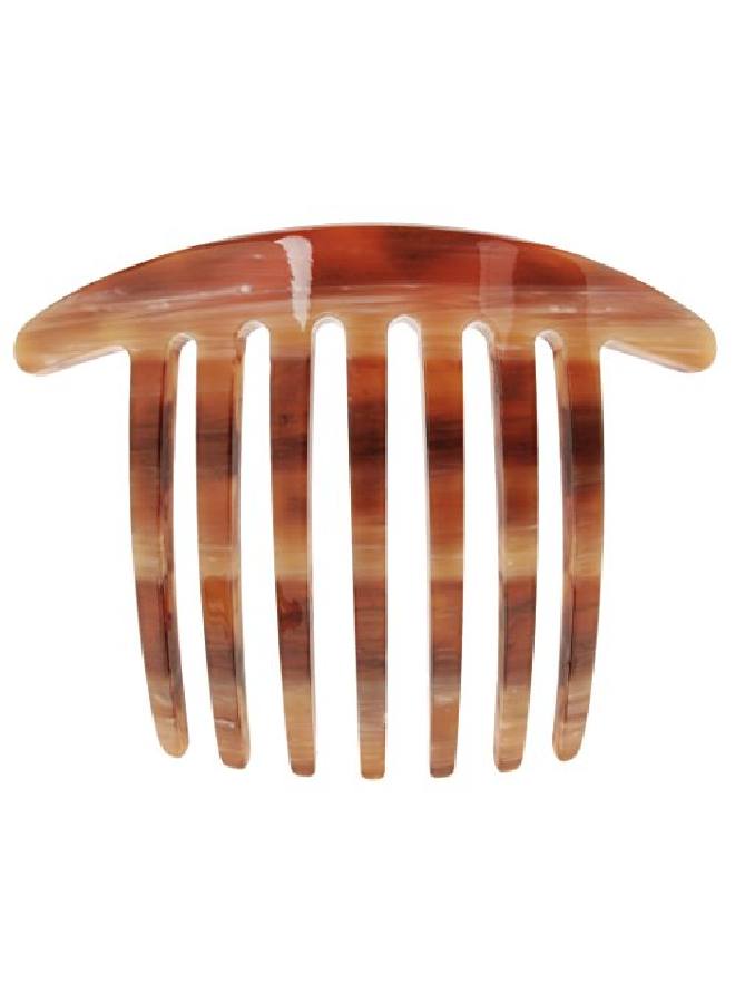 France Luxe مشط فرنسي ملتوي مصنوع يدويًا من قرن الكراميل - Image 1