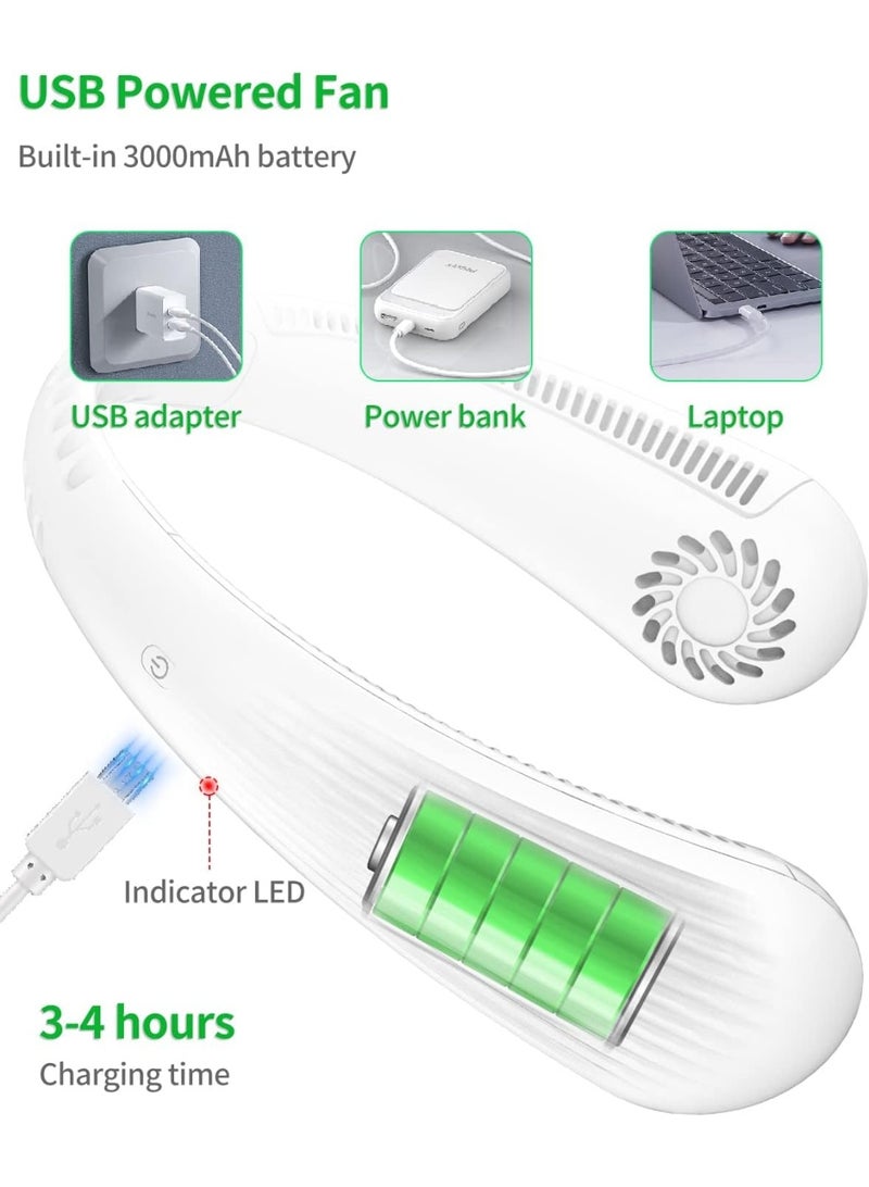 Portable Bladeless Neck Fan, Rechargeable Hands-Free Neck Cooler with Unique Back Motor & 3 Speeds - Image 2