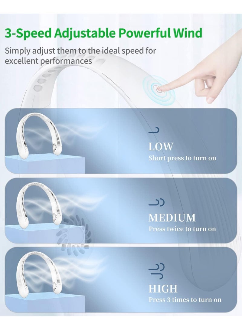 Portable Bladeless Neck Fan, Rechargeable Hands-Free Neck Cooler with Unique Back Motor & 3 Speeds - Image 3