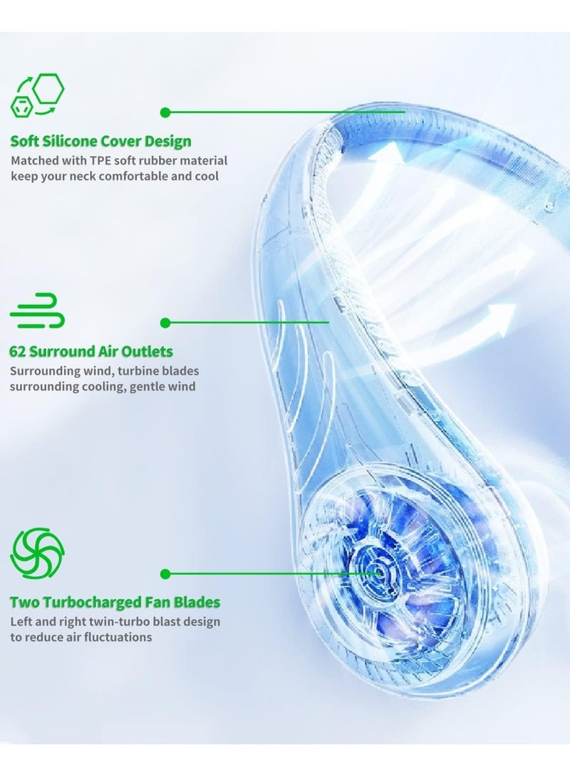 Portable Bladeless Neck Fan, Rechargeable Hands-Free Neck Cooler with Unique Back Motor & 3 Speeds - Image 5